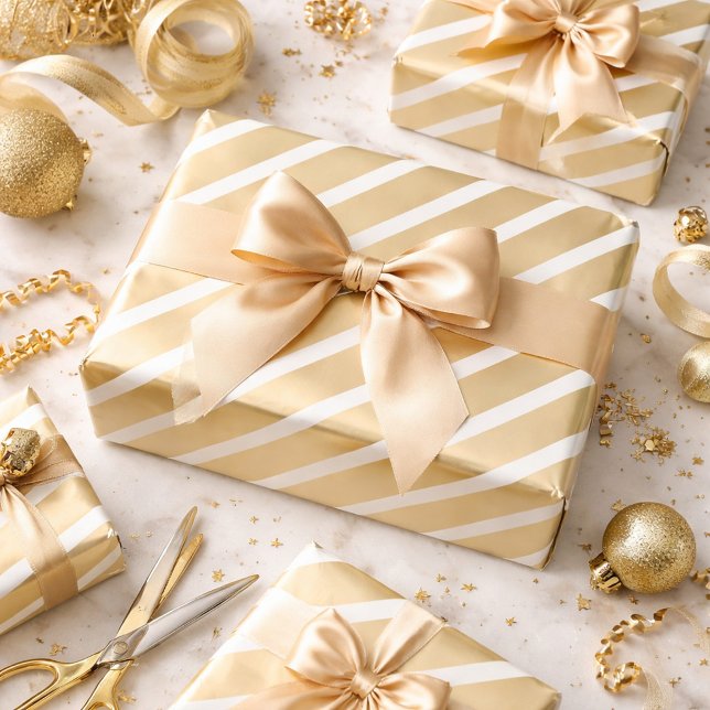 Papel de regalo de lujo dorado y blanco (Subido por el creador)