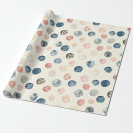 Papel de regalo de lunares con acuarela suave