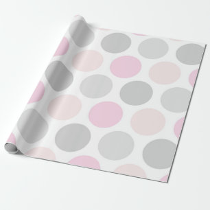 Papel de regalo de lunares de tono rosa gris y de 