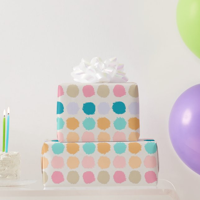Papel de Regalo de Lunares Pastel (Regalos de fiesta)