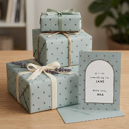 Papel de regalo de lunares texturizado azul salvia