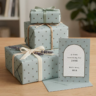Papel de regalo de lunares texturizado azul salvia