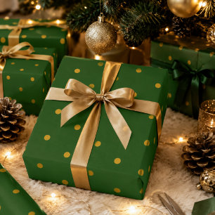 Papel de regalo de lunares verdes y amarillos