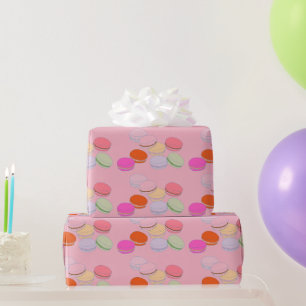 Papel de regalo de Macarón Francés con tema rosa