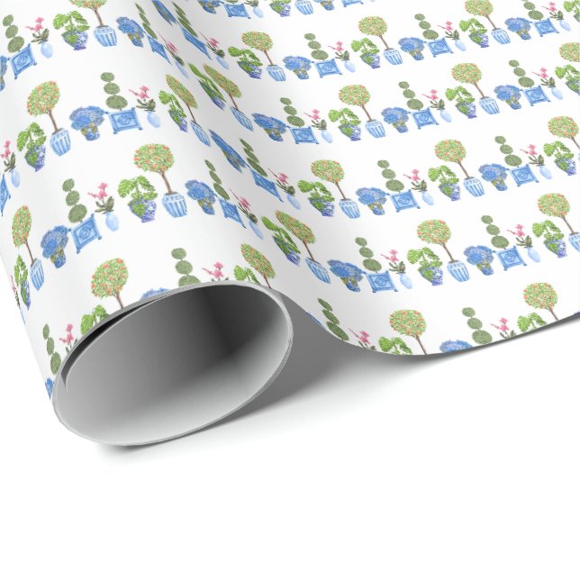 Papel de regalo de macetas de jardín (en blanco) (Esquina del rollo)