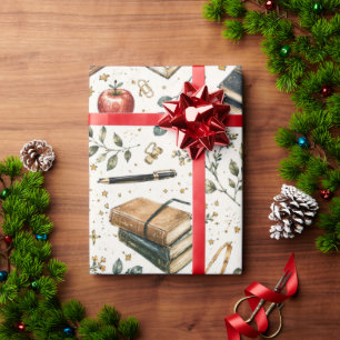 Papel de Regalo de Maestro Pila de Libros