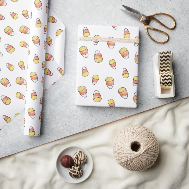 Papel de regalo de maíz de caramelo de otoño (Artesanía)