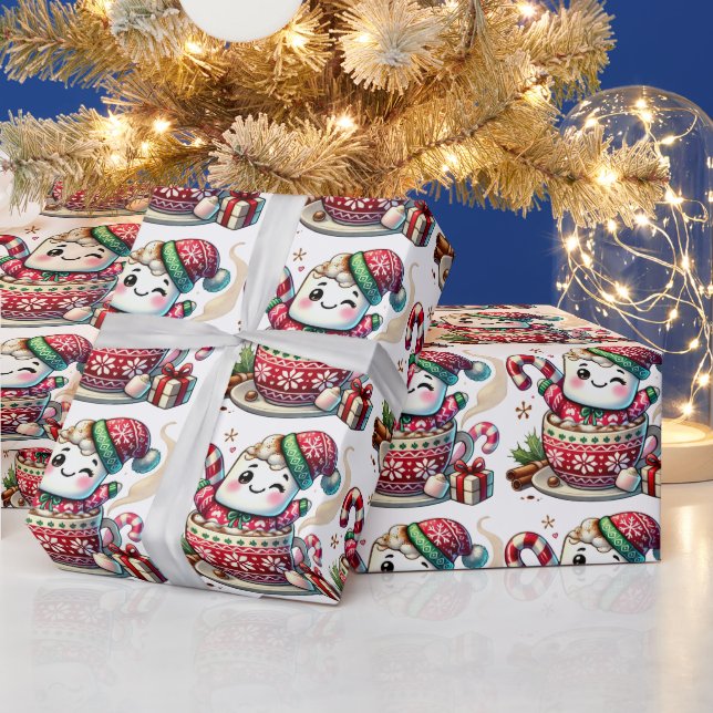 Papel de Regalo de Malvavisco Acurrucado de Cacao (Vacaciones)