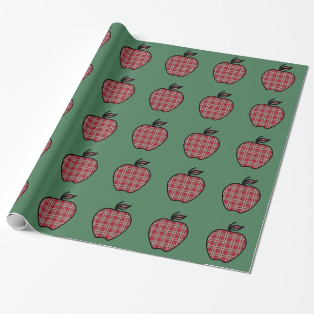 Papel de regalo de manzana para maestros (Desenrollado)