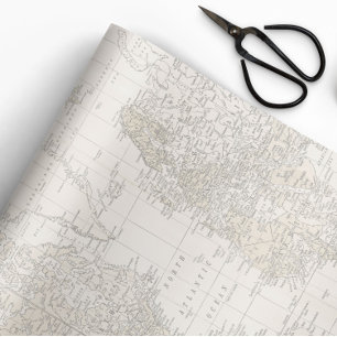 Papel de regalo de mapa antiguo