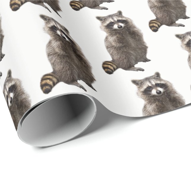 Papel de regalo de mapache (Esquina del rollo)