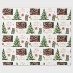 Papel de regalo de marco familiar de Navidad