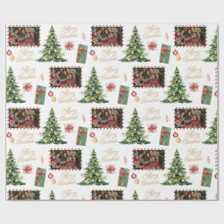Papel de regalo de marco familiar de Navidad