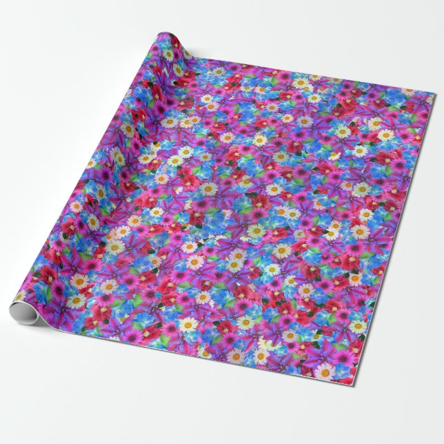 papel de regalo de margaritas de primavera (Desenrollado)