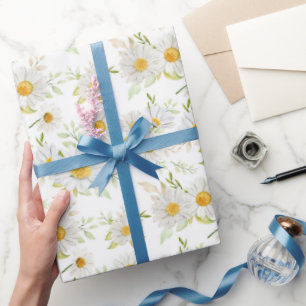 Papel de regalo de margaritas, envoltorio de regal