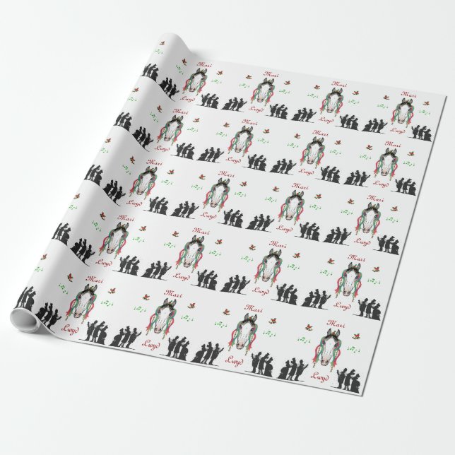 Papel de regalo de Mari Lwyd (Desenrollado)