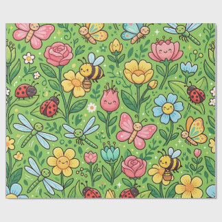Papel de regalo de mariposa de jardín
