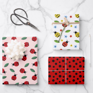 Papel de regalo de mariquita, papel de regalo de i