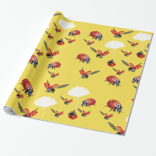 Papel de regalo de mariquitas