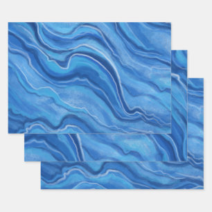 Papel de regalo de mármol azul