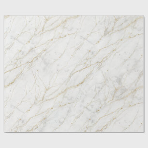 Papel de regalo de mármol blanco y dorado