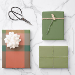 Papel de regalo de melón y albahaca juego de 3 hoj