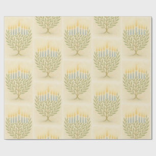 Papel de regalo de Menorá de Janucá