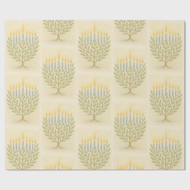 Papel de regalo de Menorá de Janucá (Superficie plana)