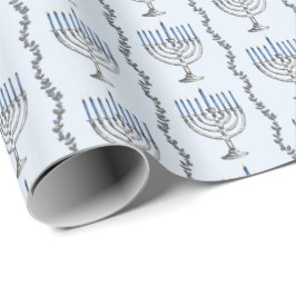 Papel de regalo de Menorás de Janucá