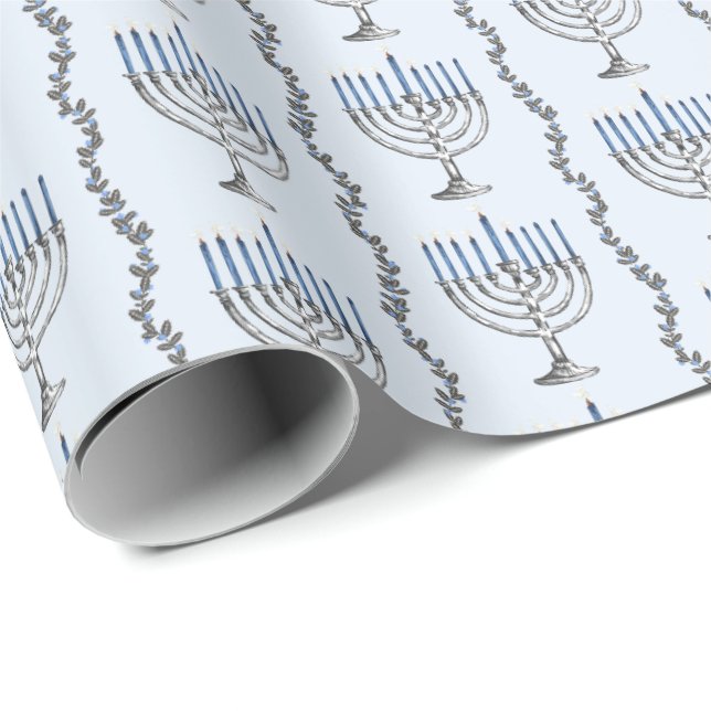 Papel de regalo de Menorás de Janucá (Esquina del rollo)