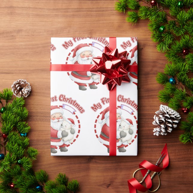 Papel de regalo de mi primer Santa Claus de Navida (Regalo de vacaciones)
