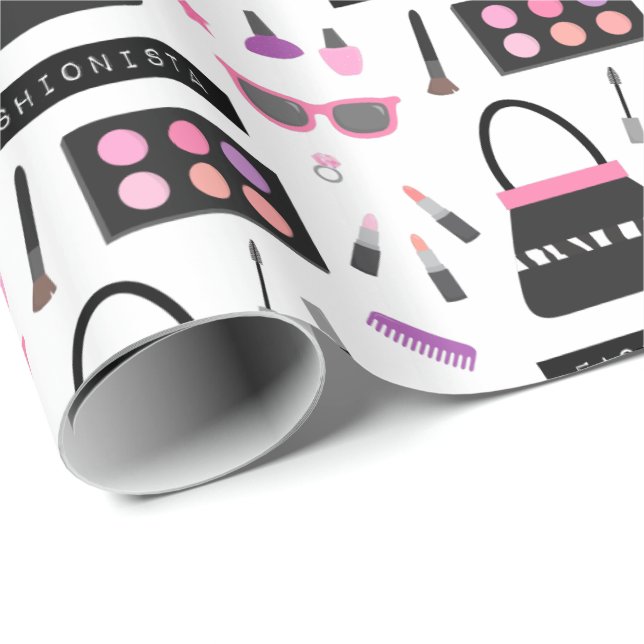 Papel de regalo de moda y maquillaje de moda para  (Esquina del rollo)