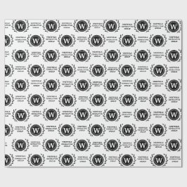 Papel de Regalo de Monograma Empresarial Elegante