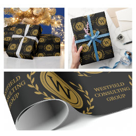 Papel de Regalo de Monograma Empresarial Elegante