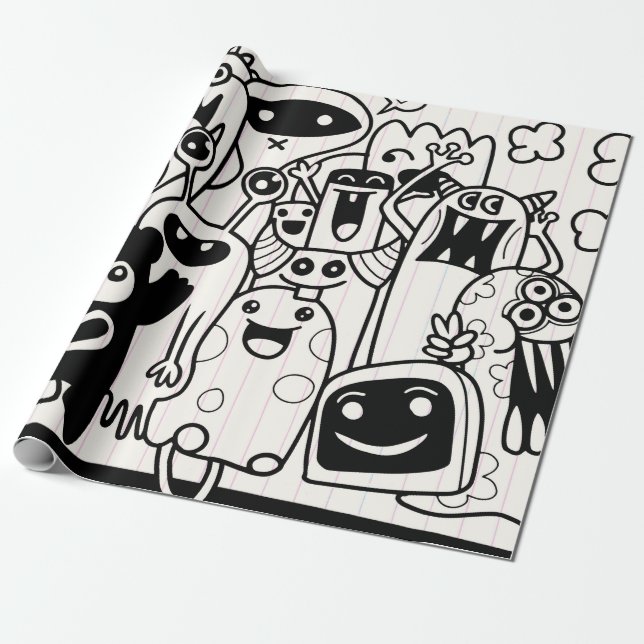 Papel de regalo de MONSTRUO FELIZ (Desenrollado)