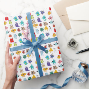 Papel de Regalo de Monstruos Lindos