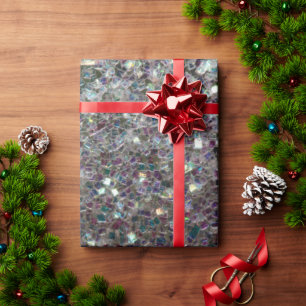 Papel de regalo de mosaico de plata colorido brill