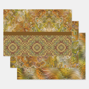 Papel de regalo de muestra Earthtone - 3 diseños