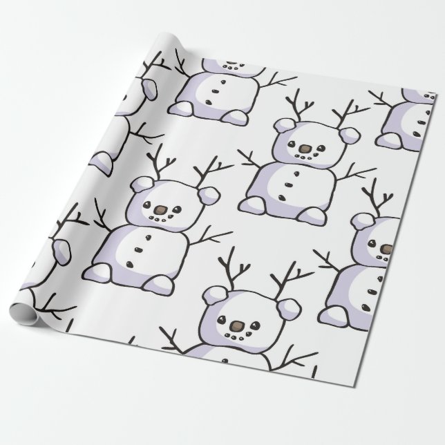 Papel de Regalo de Muñecos de Nieve Caprichosos (Desenrollado)