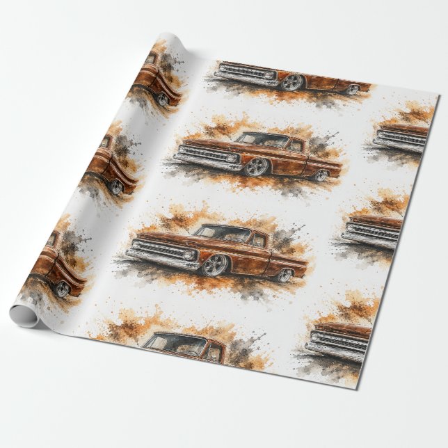 Papel de regalo de Muscle Car americano (Desenrollado)