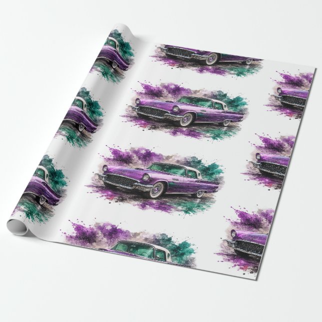 Papel de regalo de Muscle Car americano (Desenrollado)