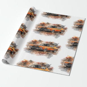 Papel de regalo de Muscle Car americano