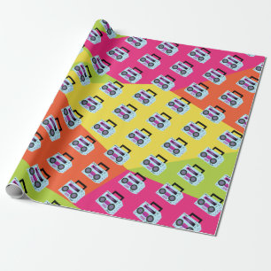 Papel de regalo de música retro Neon 80s 90s