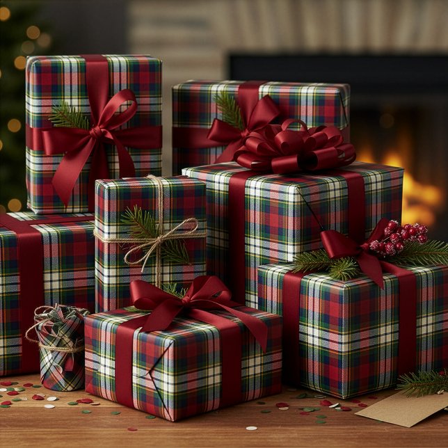 Papel de regalo de Navidad a cuadros Preppy (Subido por el creador)