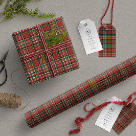 Papel de regalo de Navidad a cuadros rojos clásico