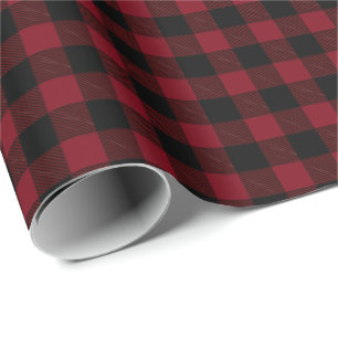 Papel de regalo de Navidad a cuadros rojos pequeño