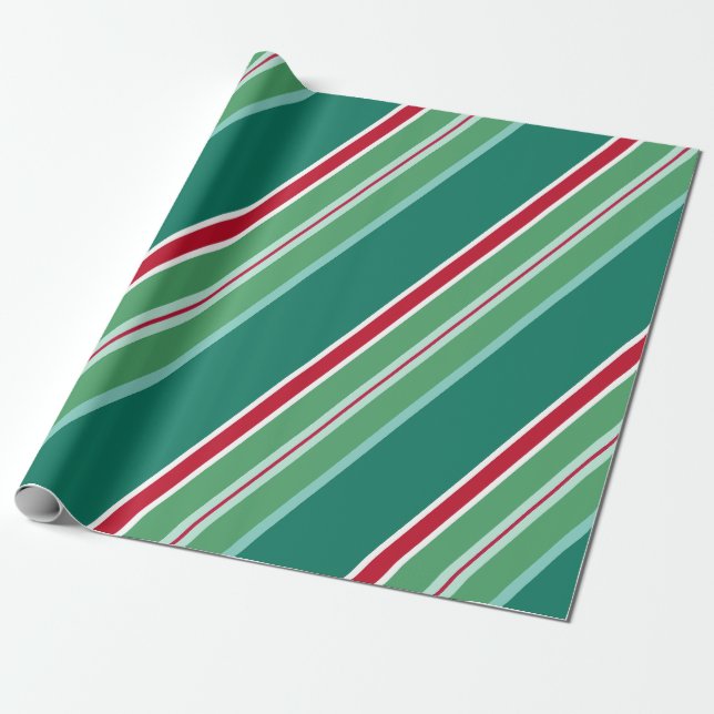 Papel de regalo de Navidad a rayas de caramelos re (Desenrollado)