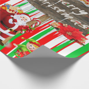 Papel de regalo de Navidad alegre Elfo Muñeco de n