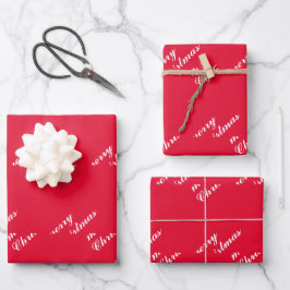 Papel de regalo de Navidad Alegría Navideña Hojas
