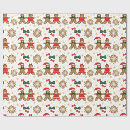 Papel de Regalo de Navidad Amigos de Pan de Jengib